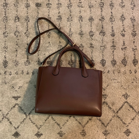 a new day Handbags - Burgundy Crossbody Work Tote with Top Handles